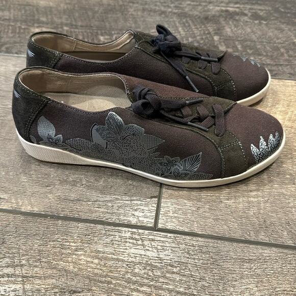 Dansko Olisa Printed Canvas Sneaker Dark Brown Silver Size 8.5-9 - Picture 5 of 11